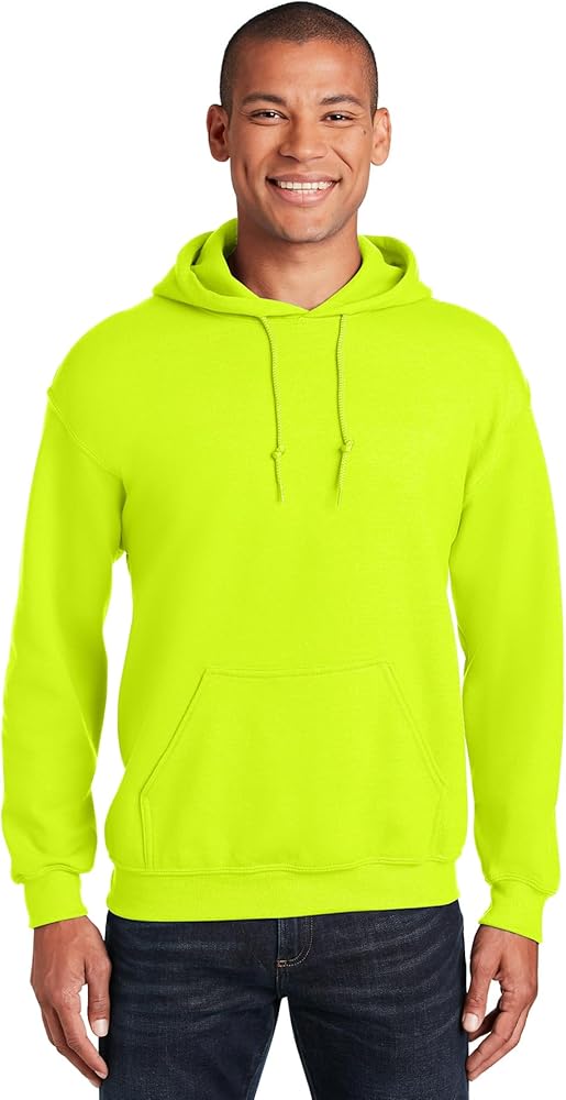 Gildan Mens Heavy Blend Hooded Sweatshirt Safety Greens