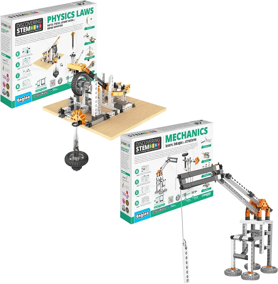 Engino STEM Toys, Levers, Linkages & Physics Laws: Inertia, Friction STEM Kits, Constructions Toys for Kids 9+, Gifts for Boys & Girls, STEM Building Toys