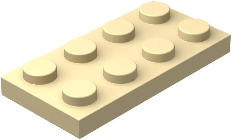 Tan 2x4 Plates Bulk, 100 Piece Classic Building Plates 2x4, Compatible with Lego Parts and Pieces(Color:Tan)