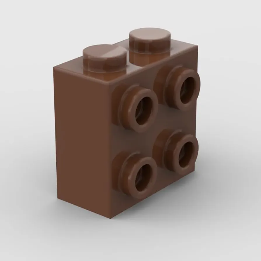 Classic Brown Brick Bulk, Brick, 1x2x1 2/3 with Four Studs on One Side 50 Piece, Compatible with Lego Parts and Brick Pieces: 1x2x1 2/3 Brown Brick(Color: Brown)