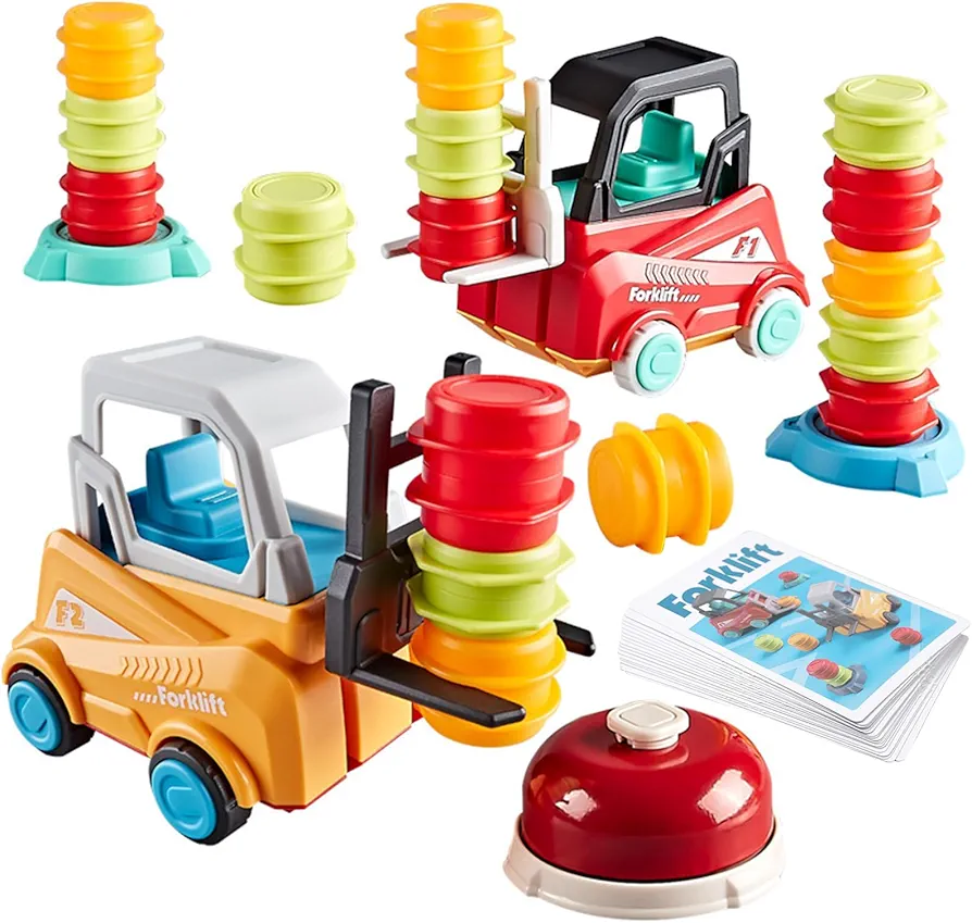 honggang Engineer Forklift Frenzy Transport Game,Mine Tow Truck Toy,Construction Car Toy Stacking Toys,Stack & Matching Skill Game, Sorting Game,Educational Toy for Kids