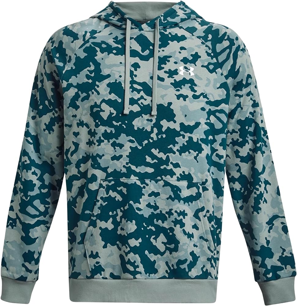 Under Armour Men's UA Rival Fleece Camo Hoodie Pullover 1382291 (US, Alpha, Medium, Regular, Regular, Opal Green/White - 781)