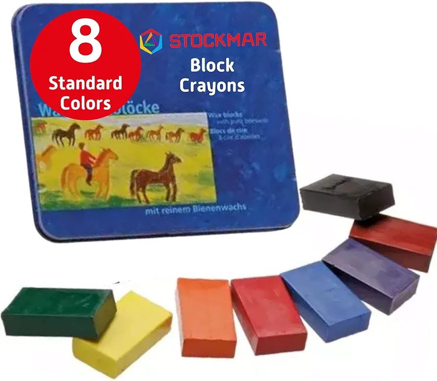 STOCKMAR 204884258 Waterproof Beeswax Blocks in Tin, 8 Blocks