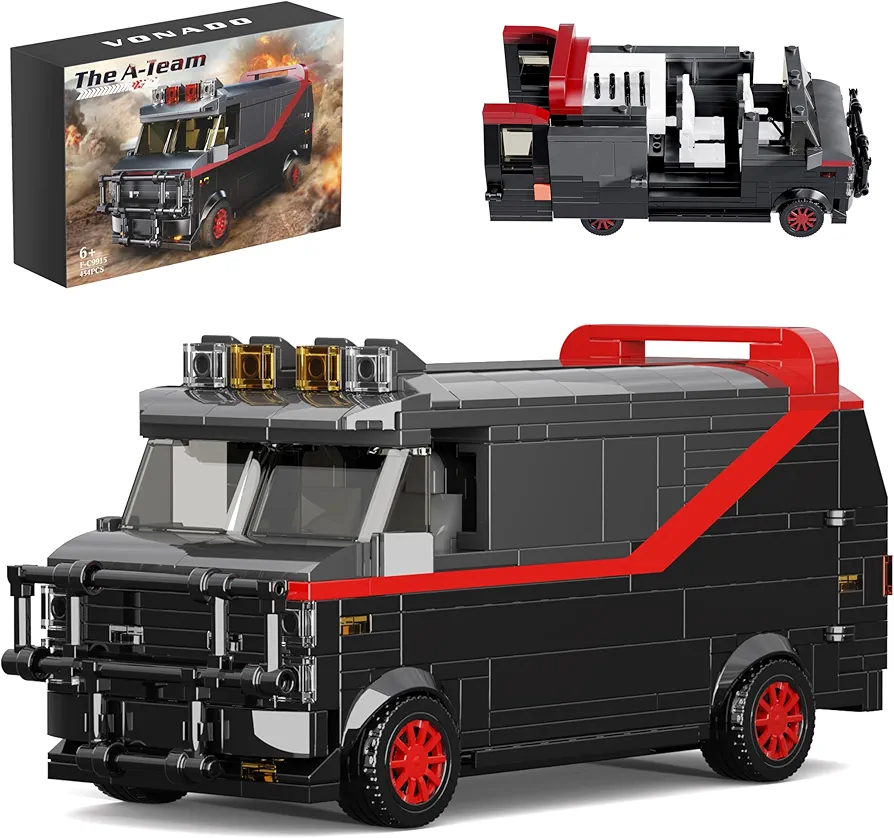 A Team Van Building Set, Vandura Car Compatible with Lego, A-Team Van Nostalgic Movie Classic Replica Van Car Birthday Gift for Fans, Adults, Children's Home Desktop Decoration (450PCS)