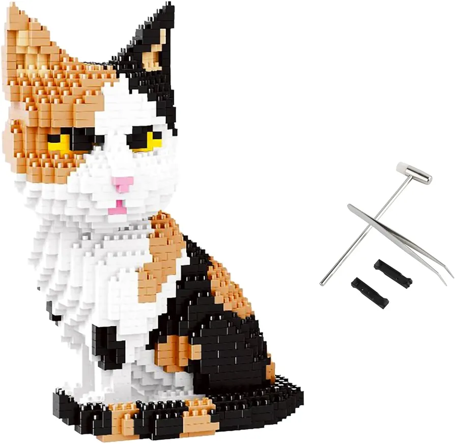 Larcele Micro Cat Building Blocks Mini Building Toy Bricks with Tools,1191 Pieces KLJM-05