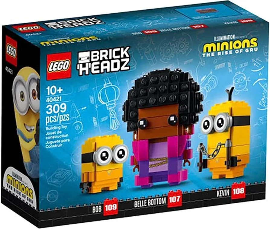 LEGO BricksHeadz Minions 40421 The Rise of Gru - Belle Bottom, Kevin and Bob for Ages 3 & Up