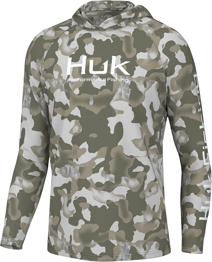 HUK Men's Kc Scott Patterned Pursuit Hoodie, Hooded Fishing Shirt