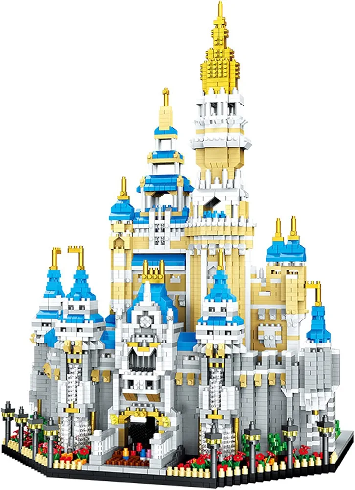 World Architecture Amusement Park Big Dream Castle Model (5297Pcs) DIY Micro Mini Blocks Building Toy for Kid and Adult