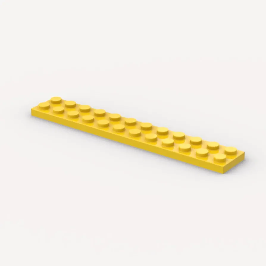 Classic Building Yellow Plate Bulk, Plate 2x12 30 Piece, Compatible with Lego Parts and Brick Pieces: 2x12 Yellow (Color: Yellow)