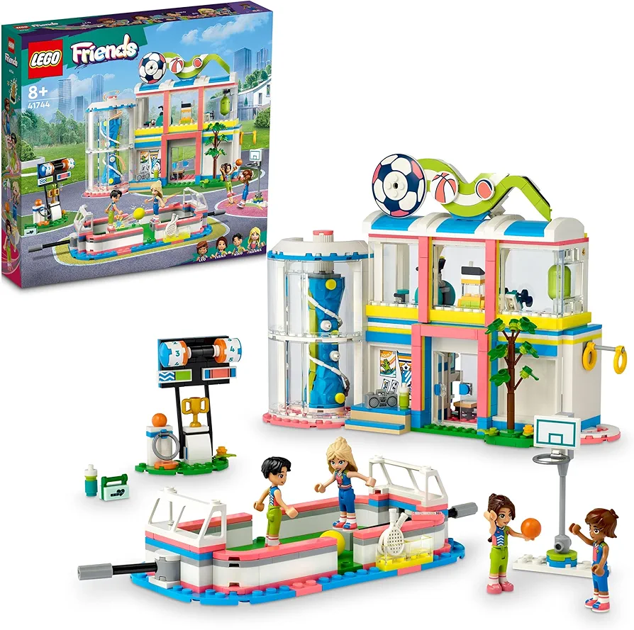 LEGO Friends Sports Center with Football, Basketball, Tennis and Climbing Wall, 4 Mini Dolls, Gifts and Toys by Heartlake City 41744