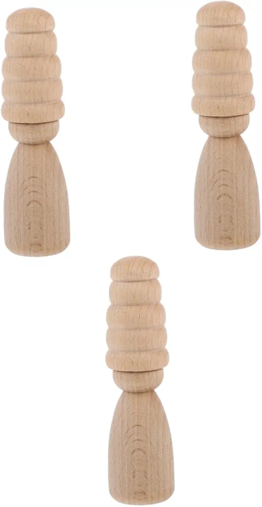 Hemoton 3pcs Wooden Doll DIY Wooden Peg Dolls Kids Art Crafts Supplies DIY Painted Peg Dolls DIY Graffiti Dolls Wooden Peg People Unfinished Peg Dolls People Figures for Kids Wooden People