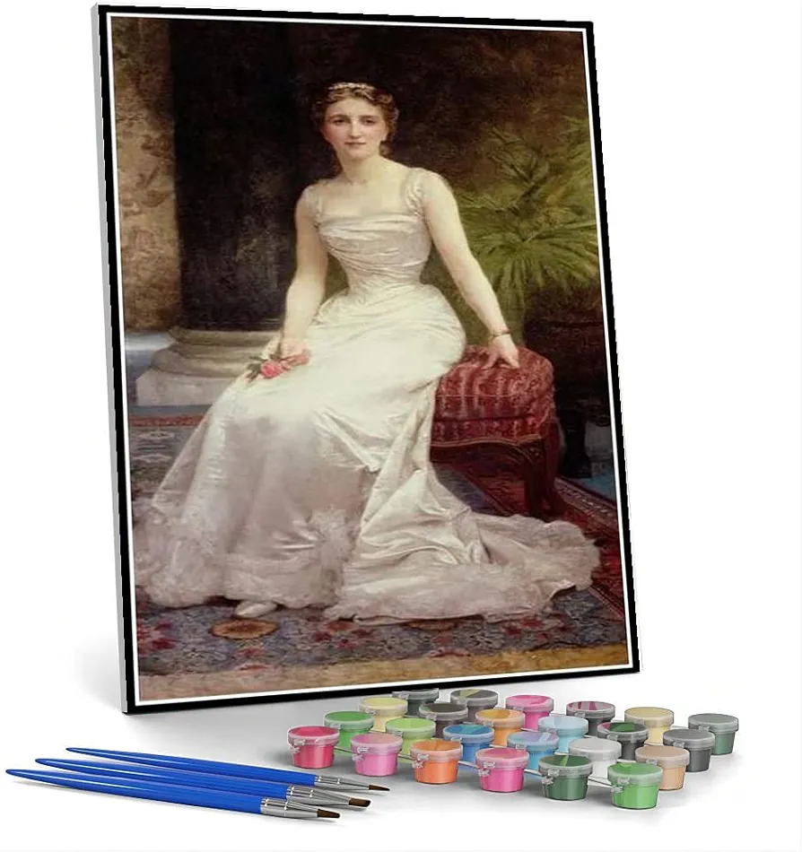 Paint by Numbers Kits for Adults and Kids Portrait of Madame Olry Roederer Painting by William-Adolphe Bouguereau Arts Craft for Home Wall Decor