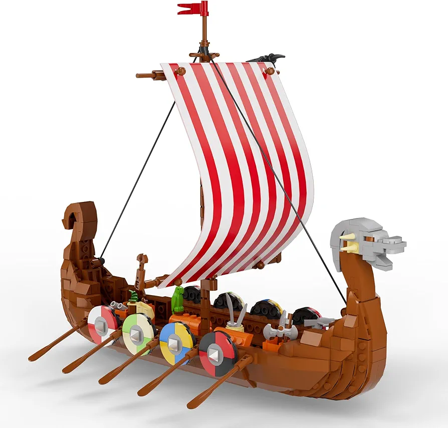 Pirate Ship Building Set, Medieval Vikng Ship Building Set Norse Myths Pirates Ship, Great Gift for Kids 8-12 6-8 (568 Pcs)