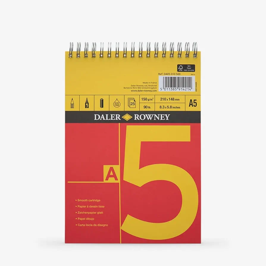 A Series Spiral Sketch Book A5 by Daler Rowney