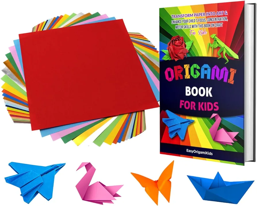 Origami Kit For Kids Ages 8-12 : Origami Books Puzzles for Kids and videos, Origami Paper Double Sided Color, Crafts For Girls and Boys, Promote Problem Solving, Coordination, Focus I Art And Crafts