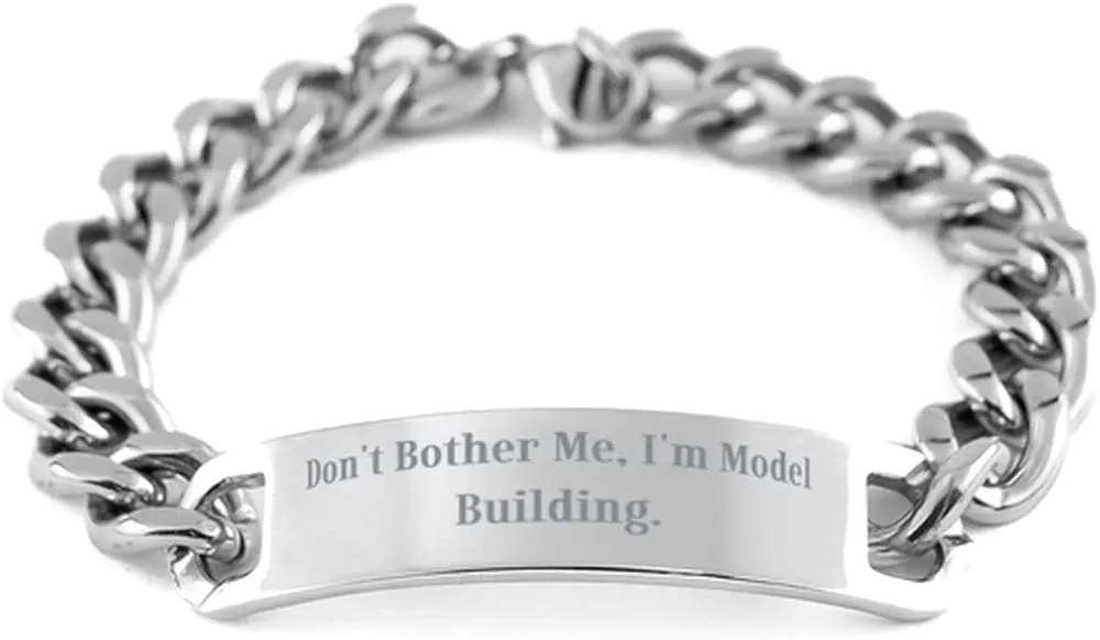 Funny Model Building Cuban Chain Bracelet, Don't Bother Me, I'm Model, Present for Men Women, Unique Idea Gifts from Friends, Construction toys, Tinker toys, sets, Remote control car, Remote control