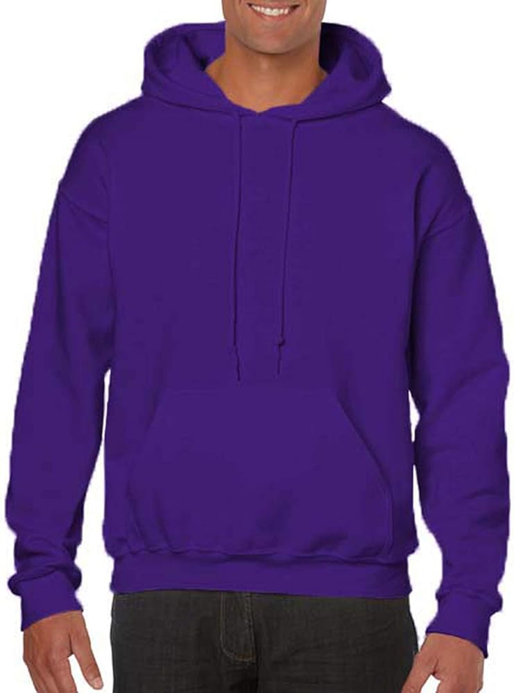 Men's Heavy Blend Fleece Hooded Sweatshirt G18500 (3X-Large, Purple)