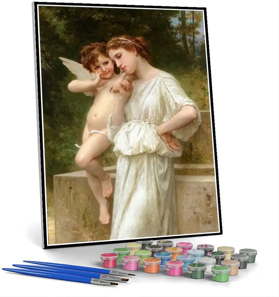 Paint by Numbers Kits for Adults and Kids Cupid’S Secrets Painting by William-Adolphe Bouguereau Arts Craft for Home Wall Decor