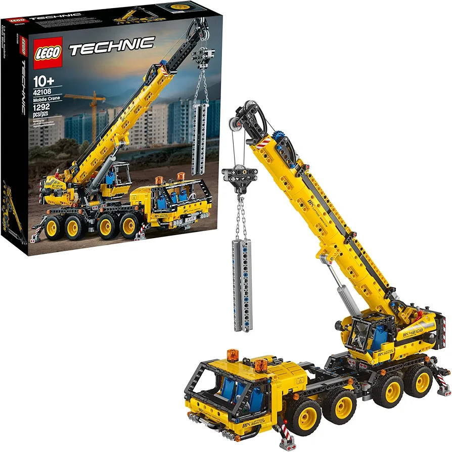 LEGO Technic Mobile Crane 42108 Building Kit, A Super Model Crane to Build for Any Fan of Construction Toys, New 2020 (1,292 Pieces)