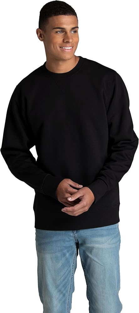 Fruit of the Loom Men's Crafted Comfort Fleece Crewneck Sweatshirts & Pullover Hoodies, Super Soft Cotton Blend, Sizes S-2X, Midnight Black, XX-Large