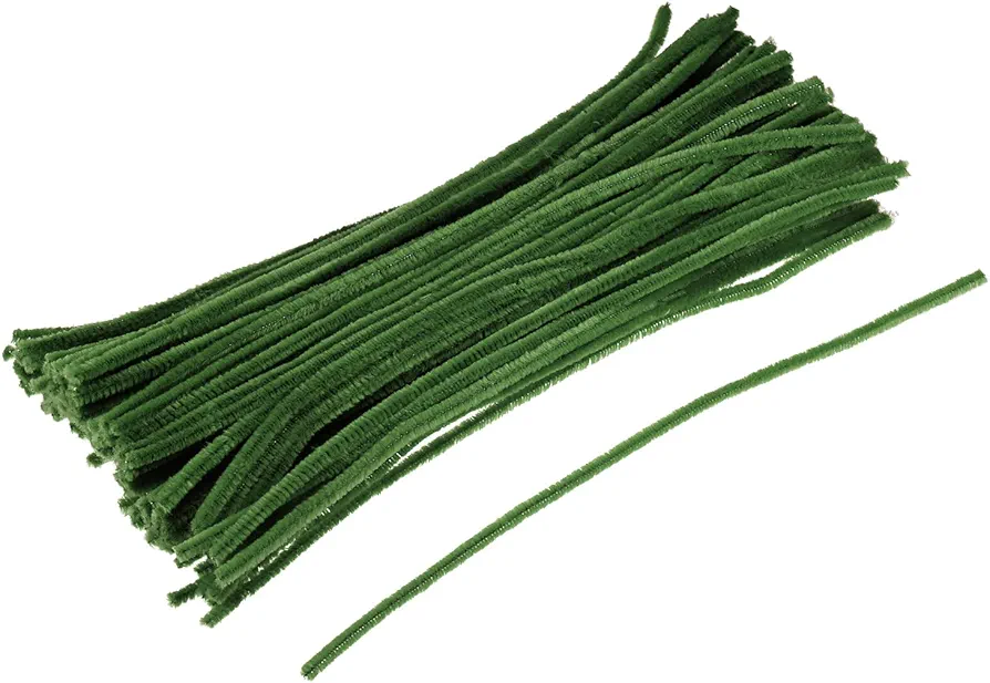 MECCANIXITY Pipe Cleaners Chenille Stems 30cm/12 Inch for DIY Art Creative Crafts Decorations, Grass Green Pack of 200