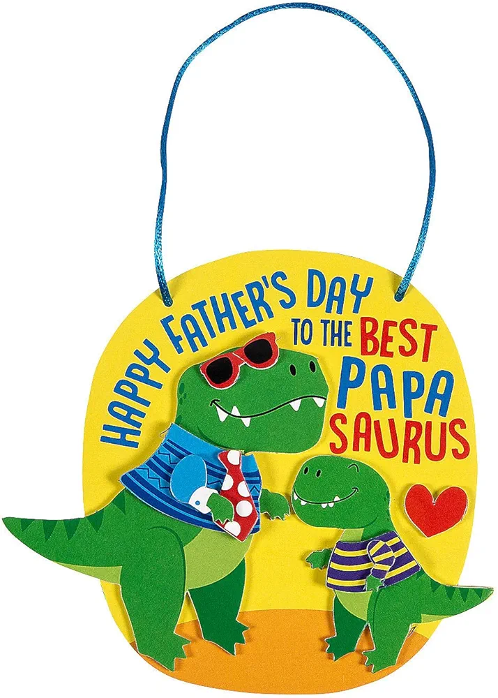 Fun Express Happy Father’s Day Papasaurus Sign Craft Kit, Makes 12