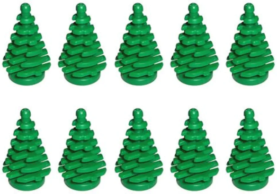 LEGO NEW 10 pcs GREEN PINE TREE SMALL 2x2x4 Plant Christmas City Town Building Forest Greenery Foliage Train Pack set boy girl part piece