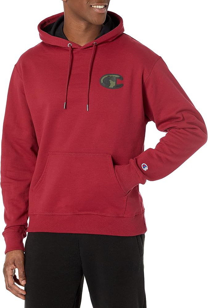 Champion Men'S Powerblend Fleece Hoodie, Mesh Camo