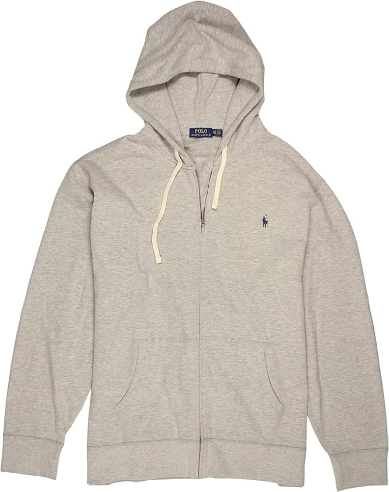 POLO RALPH LAUREN Men's RL Fleece Full-Zip Hoodie, Regular and Big & Tall Sizes (Grey Heather 002, XX-Large Tall, 2XT)