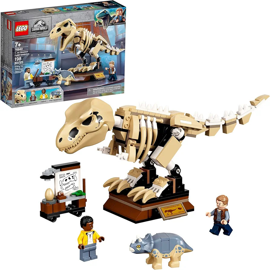 LEGO Jurassic World T. rex Dinosaur Fossil Exhibition 76940 Building Kit; Cool Toy Playset for Kids; New 2021 (198 Pieces)