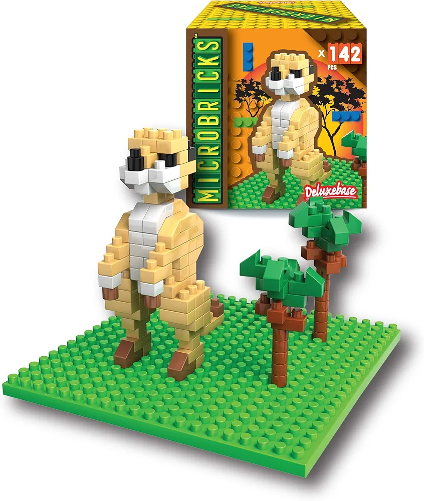 Meerkat from Deluxebase. Safari Themed 3D Puzzle Mini Blocks Building Toys, Easy to Use Mini Bricks Meerkat Puzzle. Great Animal Toys, Educational Toys and Kids Party Favors.