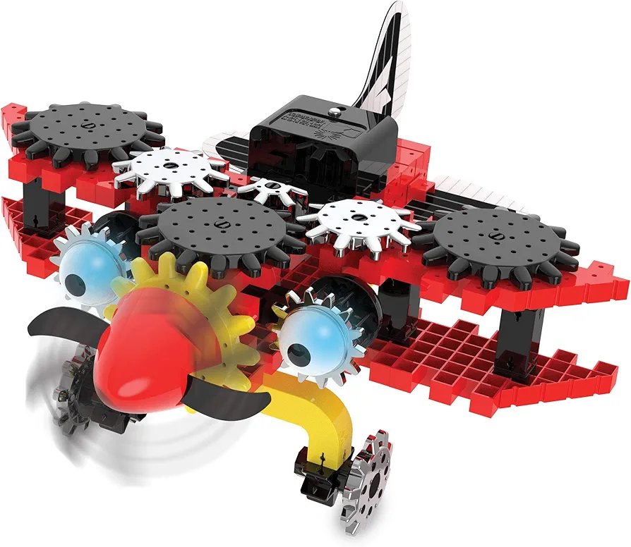 The Learning Journey - Techno Gears - Bionic Biplane - 80+ Pieces - Toy Interlocking Gear Sets for Boys & Girls Ages 6-12 Years - Award Winning Toys, (210536)