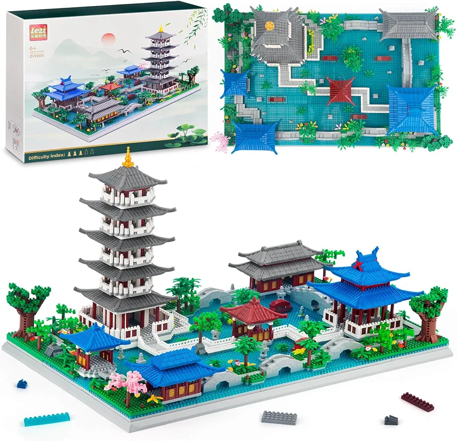 Chinese Architecture Micro Building Set of Hangzhou West Lake, Creative Building Set Toys for Adults and Kids 14+, Classical Famous Collection Model for Display (3630pcs)