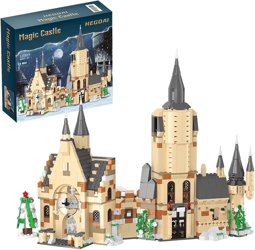 City Clock Tower Building Toy Set for Movie Fans Boys Kids Aged 8-14, Middle Ages Castle Model for Adult, 1231 Pieces Mini Bricks