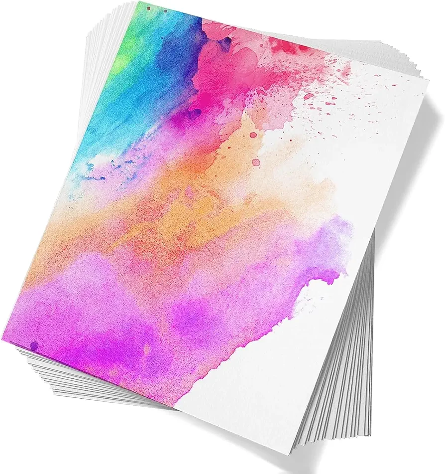 100 Sheets Off White Watercolor Paper 160 GSM Cold Press Water Colour Painting Sheets - Suitable for Beginners to Expert Painters (5 * 7in)