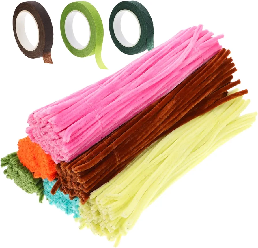 1 Set Twist Stick Handmade Tops Glitter Chenille Stems Pipe Cleaners Craft DIY Chenille Stems Twistable Stick Multicolour Chenille Stems Fuzzy Sticks Craft Supplies Toy Fluff