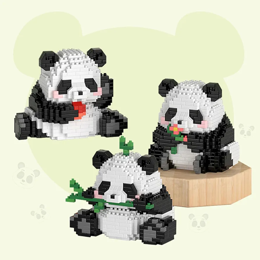 OpiCa Mini Building Blocks Animals Sets, Cute Micro Mini Panda Building Toy Bricks for Adults, Party Favors for Kids Udult