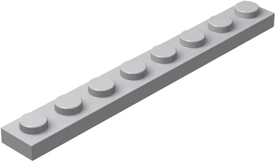 Classic Building Bulk 1x8 Plate, Light Grey Plates 1x8, 100 Piece, Compatible with Lego Parts and Pieces 3460(Color:Light Grey)