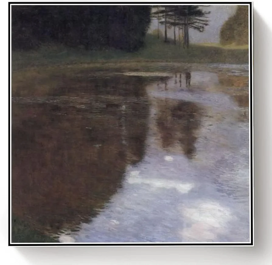 DIY Painting Kits for Adults Quiet Pond in The Park of Appeal Painting by Gustav Klimt Arts Craft for Home Wall Decor