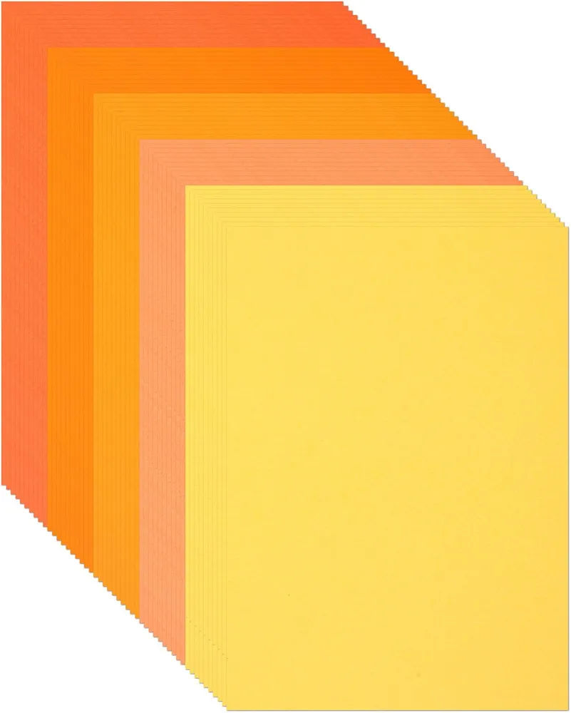 Construction Paper 8.5inx11in,50 Sheets,Set of 5 Colors 178GSM Heavyweight Construction Paper,Crafts,Arts,School Classroom Art Supplies Assorted Colors Bulk Paper (Orange)