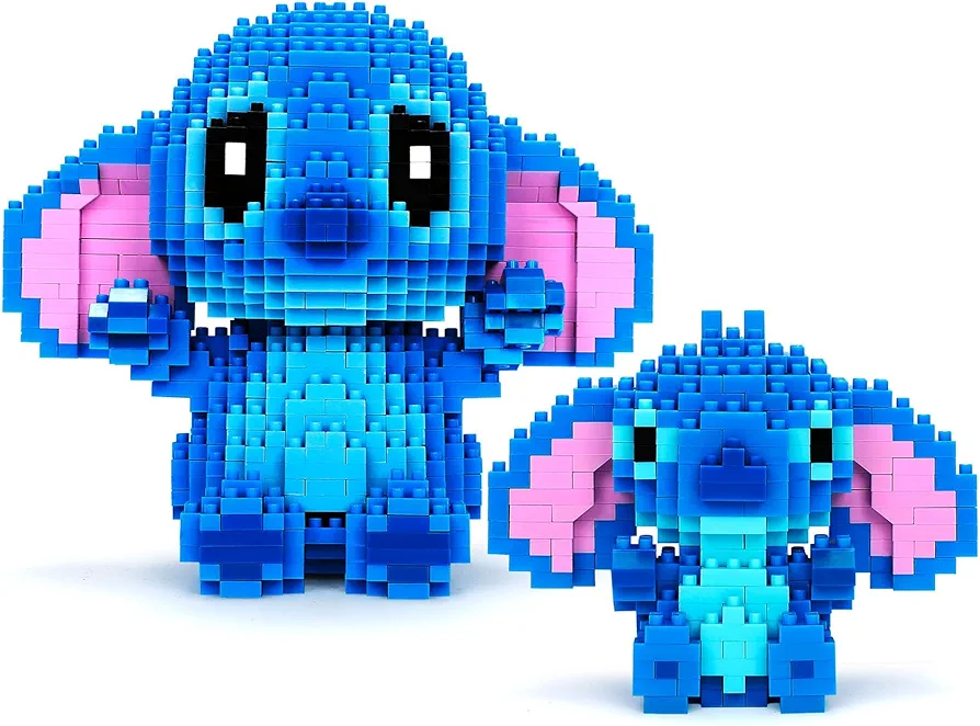 Cartoon 3D Building Blocks - 2PCS Mini Cute Anime Figures Monster Collection Building Bricks Building Toys Kit Birthdays Gifts for Adult Kids