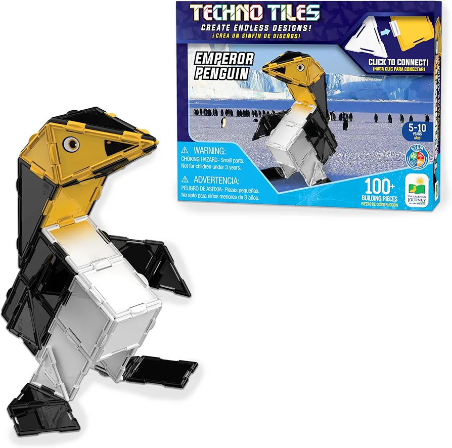 The Learning Journey – Techno Tiles – Emperor Penguin 100+ Pieces – Kid Toys & Gifts for Boys & Girls Ages 5 Years and Up – STEM