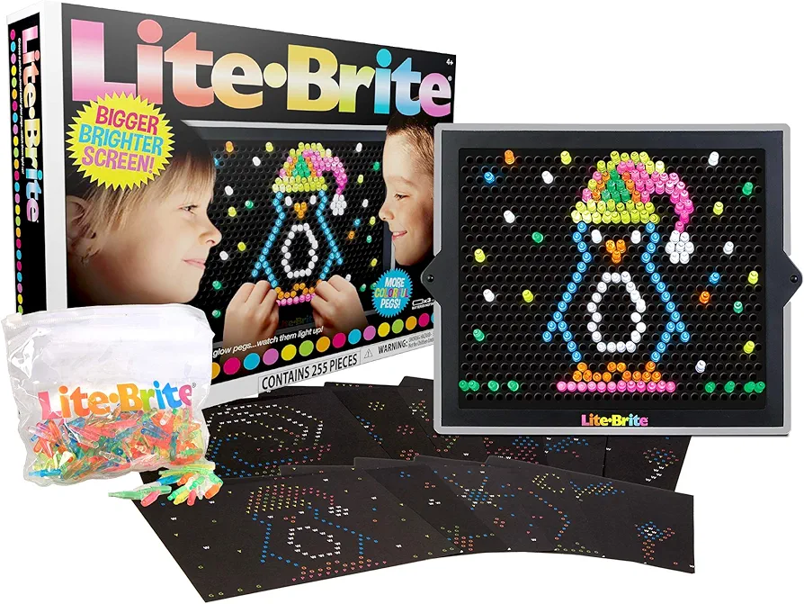 Lite Brite Ultimate Value Retro Toy, 12 Seasonal Templates, Peg Pouch, Amazon Exclusive, Light up Creative Activity Toy, Educational Stem, Gift for Girls and Boys, Ages 4+