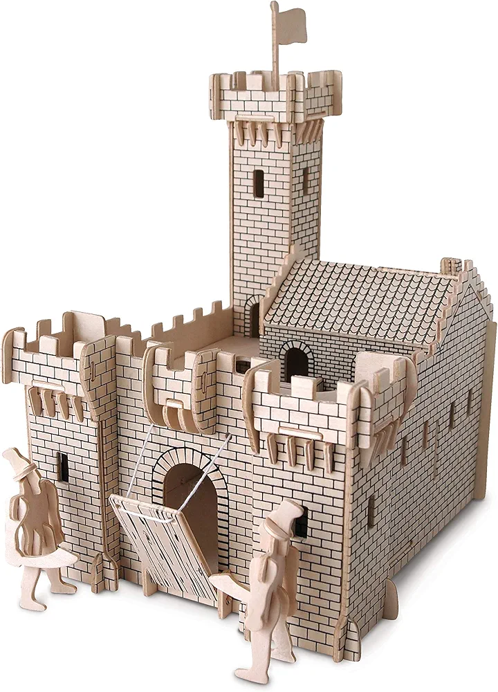 Quay P314 Knight Castle Woodcraft Construction Kit FSC, Brown