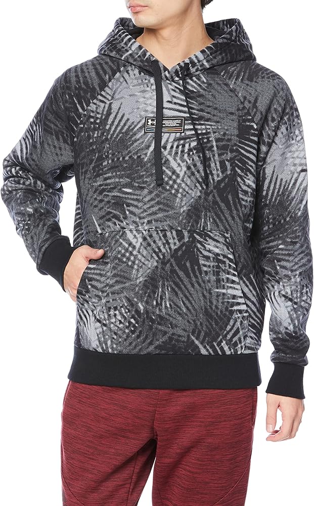 Under Armour Men's UA Rival Fleece Sport Palm Hoodie (as1, alpha, x_l, regular, regular, Black/white 001)