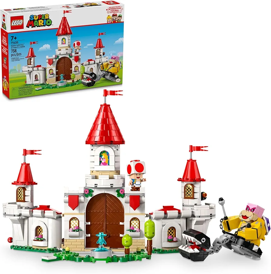 LEGO Super Mario Battle with Roy at Peach’s Castle, Nintendo Character Mario Toy for Kids, Castle Toy & Adventure Set, Super Mario Gift for Girls, Boys & Gamers Ages 7 and up, 71435