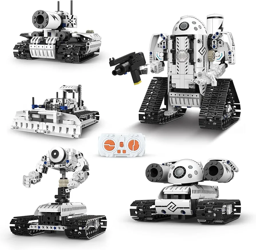 Robot Toys Remote Control Car Building Sets. 5-in-1 495pcs Building Kit with Remote & App Control. Engineering Vehicles Construction Toys for Kids Ages 8-12 and Up, Christmas Birthday