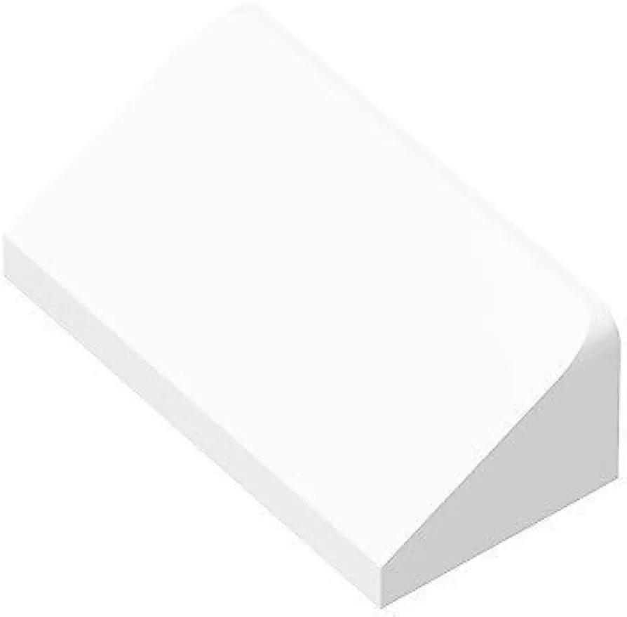 Classic White Slope Bulk, White Slope 30 1x2 x 2/3, Building Slope Flat 200 Piece, Compatible with Lego Parts and Pieces: 1x2 White Slope (Color: White)