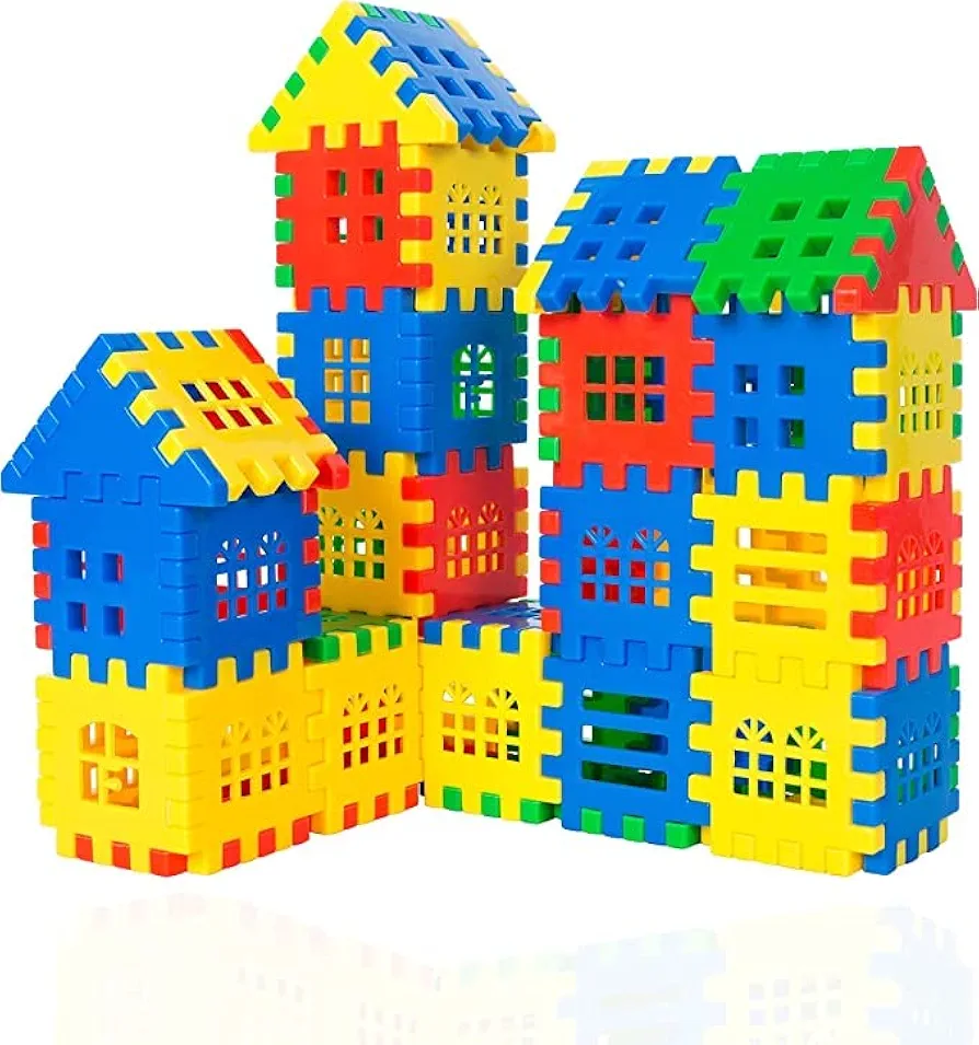 Interlocking Building Blocks Toys for Kids - Toddlers Building Blocks Educational Toys Set 70 PCS 8F