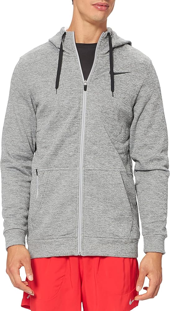 Nike Men's Therma Full Zip Athletic Training Hoodie Sweatshirt (as1, alpha, x_l, regular, regular, Dark Grey Heather, X-Large)